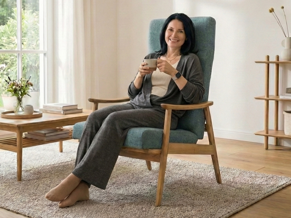 Křeslo s dřevěnými područkami EGON