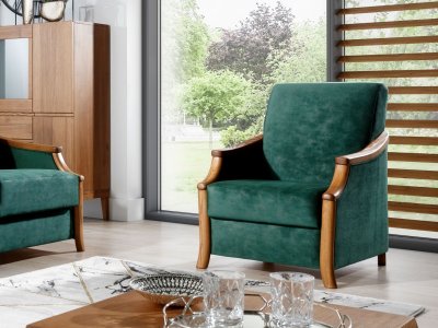 Křeslo s dřevěnými područkami ELEGANT IV