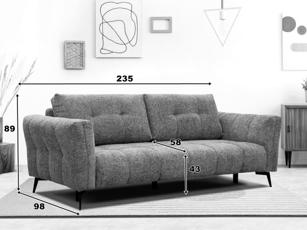 Designová pohovka 3-sed ELMO