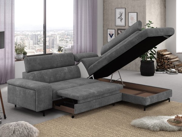 Rohová rozkládací sedací souprava EMMA