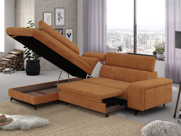 Rohová rozkládací sedací souprava EMMA