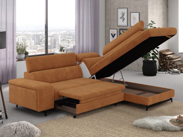 Rohová rozkládací sedací souprava EMMA