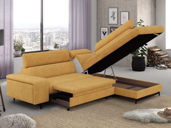 Rohová rozkládací sedací souprava EMMA
