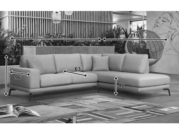 Moderní rohová sedací souprava ESTON