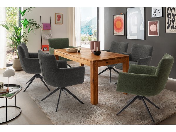 Jídelní otočná židle WILSON, antracitová s černou podnoží