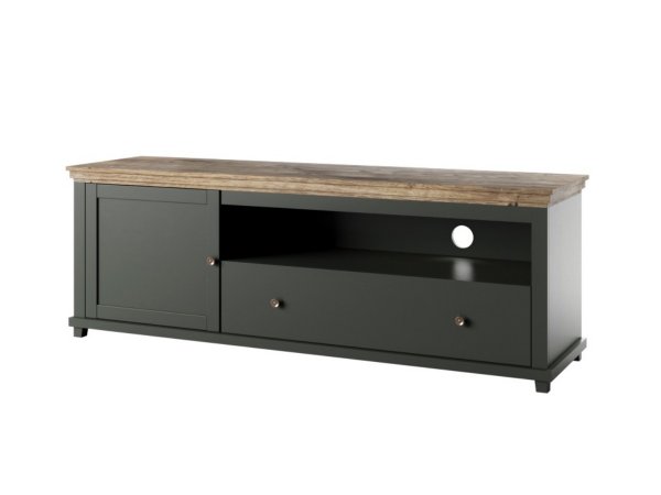 Nábytek do obývacího pokoje ve venkovském stylu EVORA zelená/dub lefkas