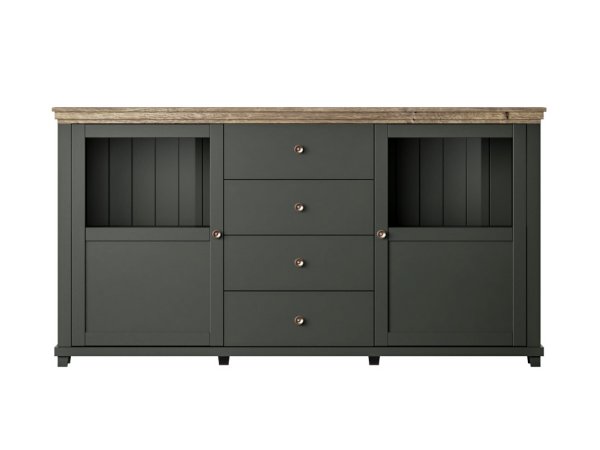 Nábytek do jídelny ve venkovském stylu EVORA zelená/dub lefkas