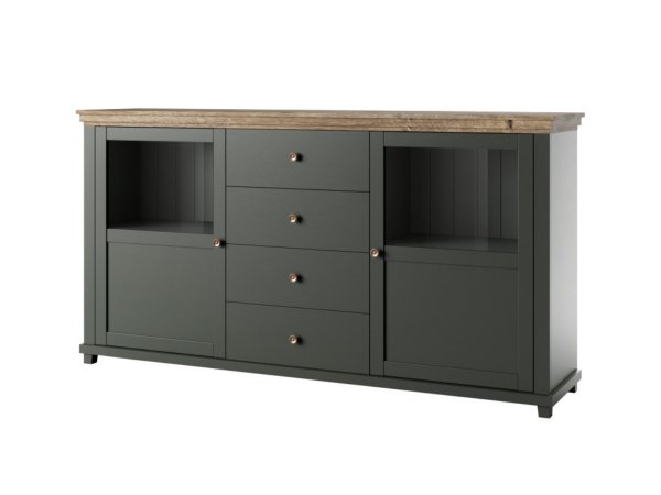 Nábytek do jídelny ve venkovském stylu EVORA zelená/dub lefkas