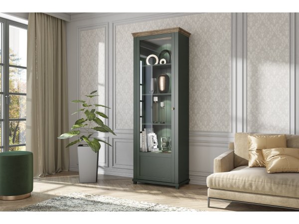 Nábytek do jídelny ve venkovském stylu EVORA zelená/dub lefkas