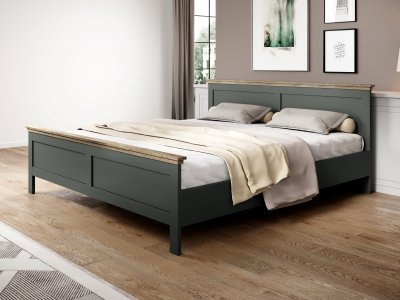Postel 160x200 ve venkovském stylu EVORA typ 31 zelená/dub lefkas