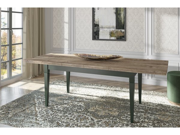 Nábytek do jídelny ve venkovském stylu EVORA zelená/dub lefkas