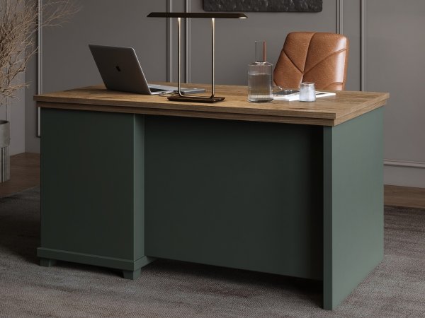 Pracovní stůl ve venkovském stylu EVORA typ 03 zelená/dub lefkas