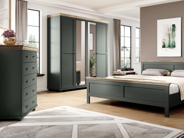 Postel 160x200 ve venkovském stylu EVORA typ 31 zelená/dub lefkas