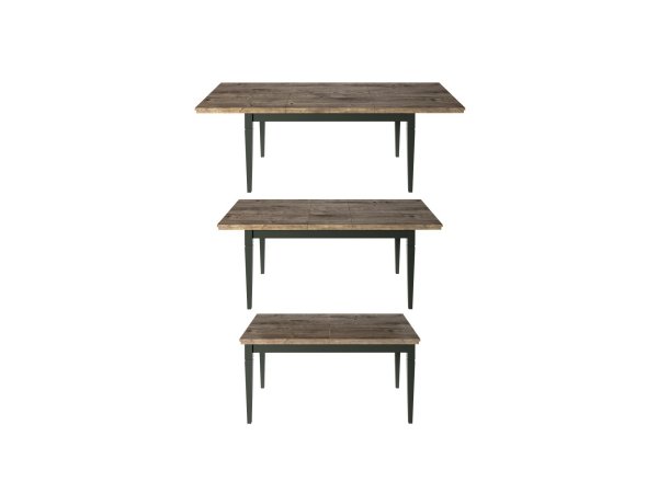 Rozkládací jídelní stůl ve venkovském stylu EVORA typ 92 zelená/dub lefkas