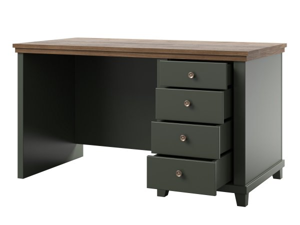 Pracovní stůl ve venkovském stylu EVORA typ 03 zelená/dub lefkas