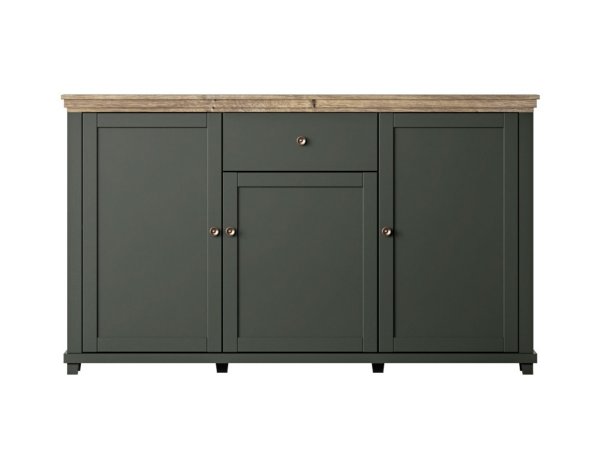 Nábytek do obývacího pokoje ve venkovském stylu EVORA zelená/dub lefkas