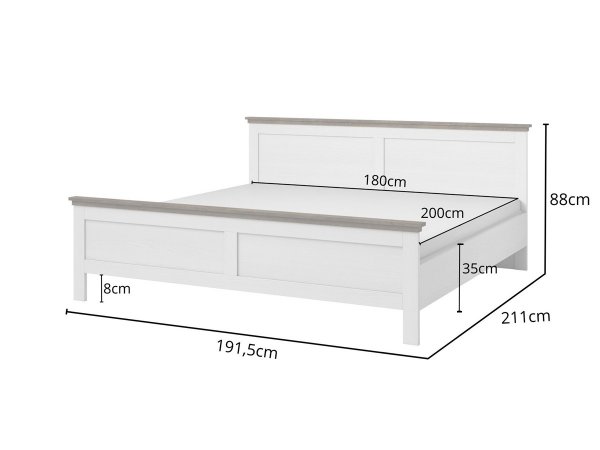 Postel 160x200 ve venkovském stylu EVORA typ 31 zelená/dub lefkas