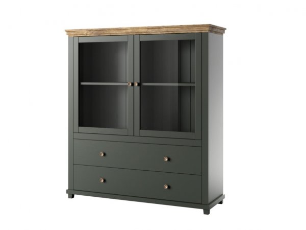 Nábytek do obývacího pokoje ve venkovském stylu EVORA zelená/dub lefkas