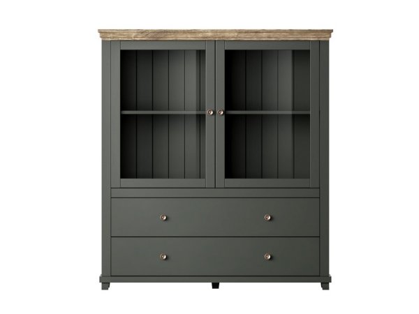 Nábytek do obývacího pokoje ve venkovském stylu EVORA zelená/dub lefkas