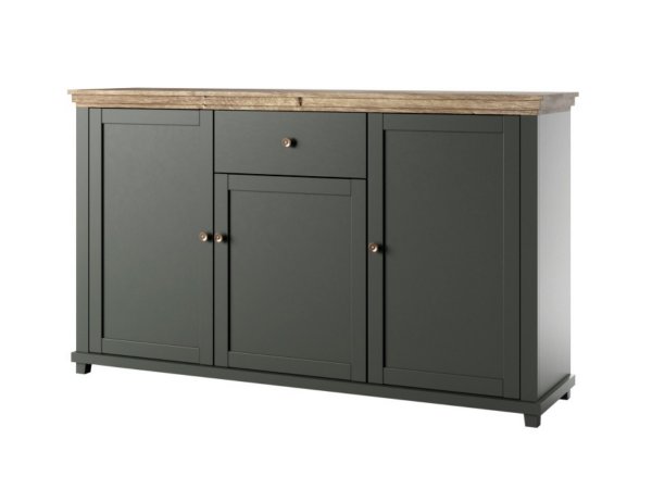 Komoda do obývacího pokoje ve venkovském stylu EVORA typ 47 zelená/dub lefkas