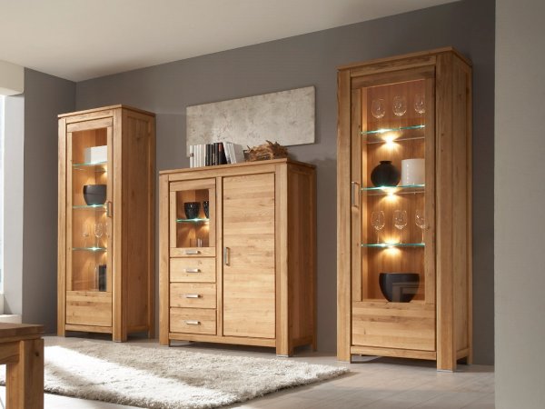 Vitrína z dubového masivu - FARO dubová vitrína pravá (typ 11)