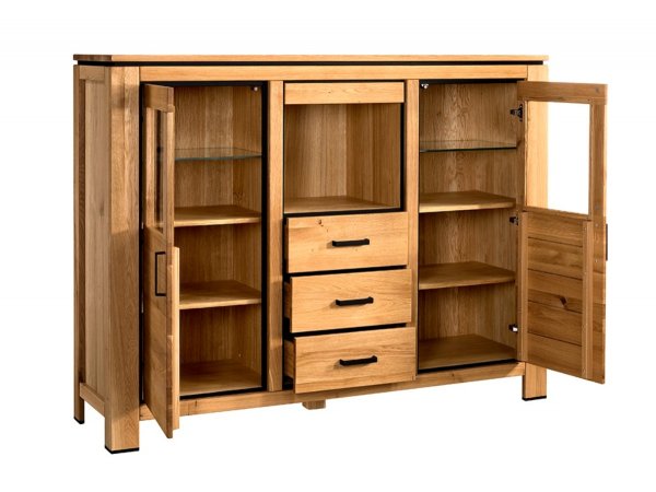 Komoda s vitrínou z dubového masivu FARO II (typ 47)