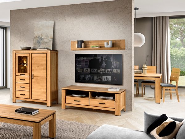 Dubový nábytek z masivu do obývacího pokoje a jídelny FARO II dub sukatý