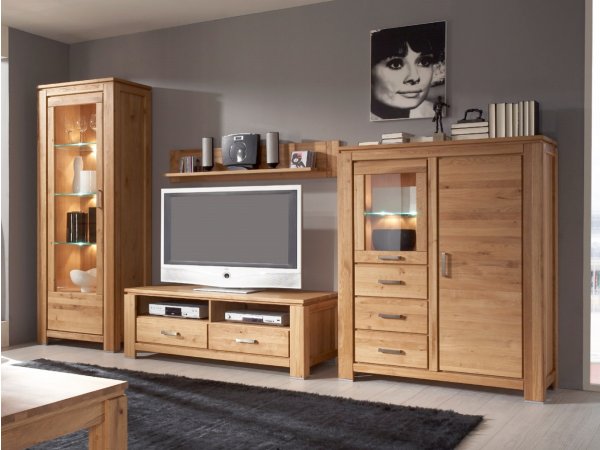 Komoda z dubového masivu - FARO komoda s vitrínkou (typ 45)