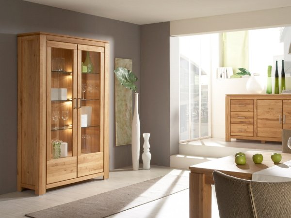 Vitrína z dubového masivu - FARO dubová vitrína 2D (typ 12)