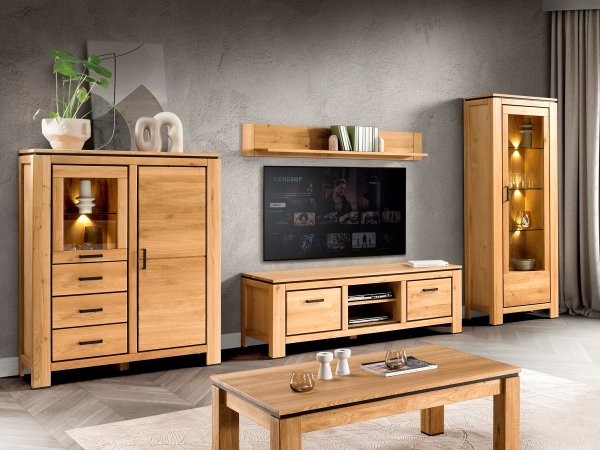 Vitrína z dubového masivu FARO II (typ 10)