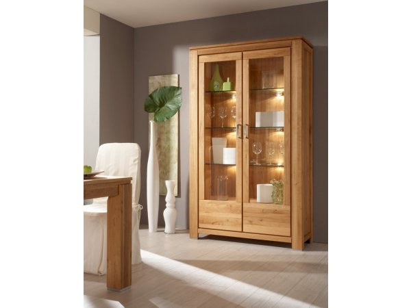 Vitrína z dubového masivu - FARO dubová vitrína 2D (typ 12)