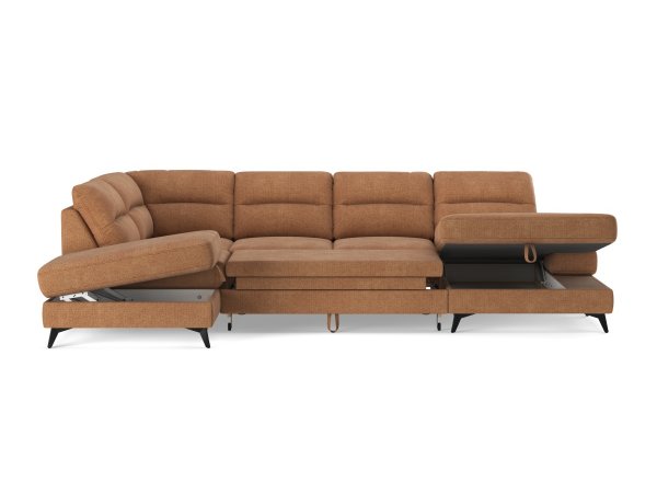 Rohová rozkládací sedací souprava do tvaru U FLAVIA