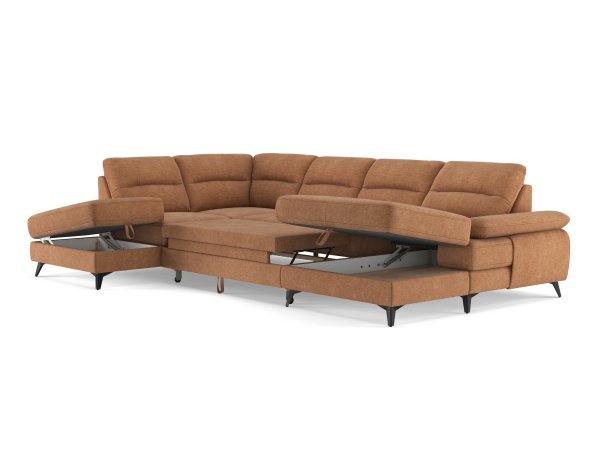 Rohová rozkládací sedací souprava do tvaru U FLAVIA