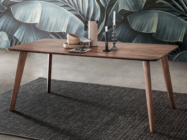 Jídelní stůl z masivu ALVIK 180x90 buk olejovaný v barvě tabáku