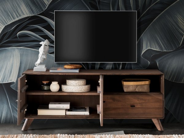 Televizní stolek z masivu I ALVIK buk olejovaný v barvě tabáku