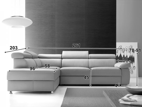 Kožená rohová sedací souprava FOCUS