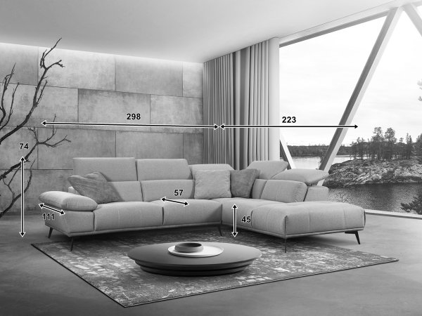 Designová rohová sedací souprava FORIO