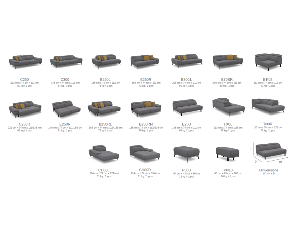 Designová rohová sedací souprava FORIO