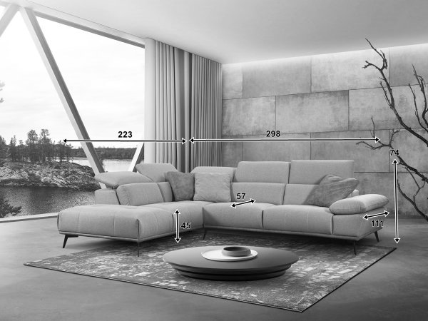 Designová rohová sedací souprava FORIO