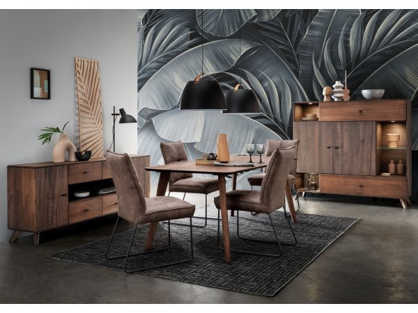 Jídelní stůl z masivu ALVIK 180x90 buk olejovaný v barvě tabáku