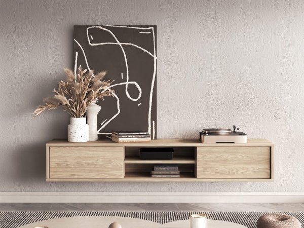 Závěsný televizní stolek FRIDA typ 40 délka 180 cm barva dub