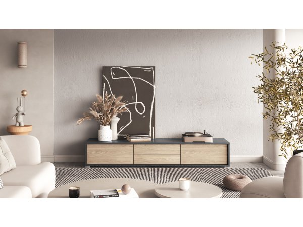 Televizní stolek FRIDA typ 39 délka 180 cm dub/antracit