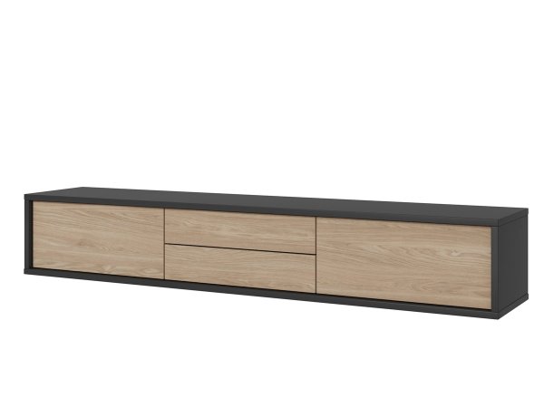 Závěsný televizní stolek FRIDA typ 39 délka 180 cm dub/antracit