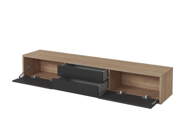 Závěsný televizní stolek FRIDA typ 39 délka 180 cm dub/antracit