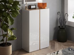 Botník do předsíně FRAME (typ 409089-42K) bílý lesk/dub Cadiz