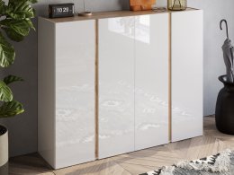 Botník do předsíně FRAME (typ 409089-44K) bílý lesk/dub Cadiz