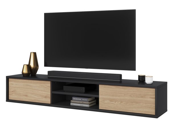 Závěsný televizní stolek FRIDA typ 40 délka 180 cm dub/antracit