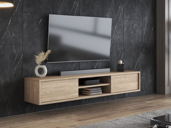 Závěsný televizní stolek FRIDA typ 40 délka 180 cm barva dub