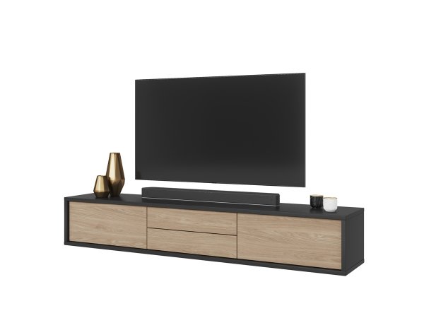 Závěsný televizní stolek FRIDA typ 39 délka 180 cm dub/antracit
