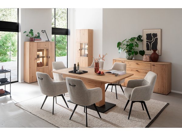 Jídelní otočná židle MILARGO s područkami, antracitová